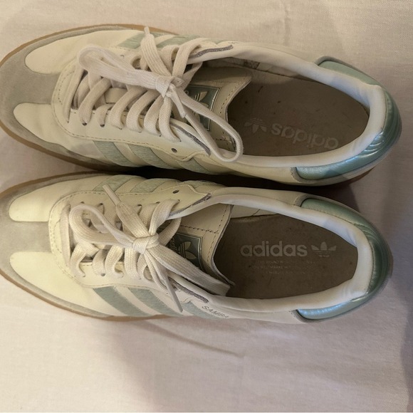 Adidas Samba‎ Women Cream Mint Green Gum Sole Sneakers Shoes Size 7 - Picture 5 of 9